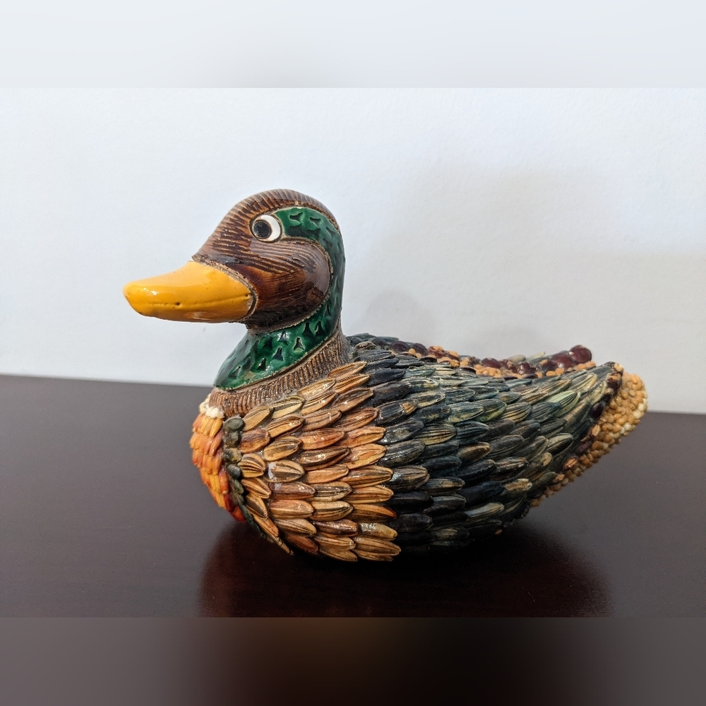 Handcrafted Ceramic and Seeded Mallord Duck